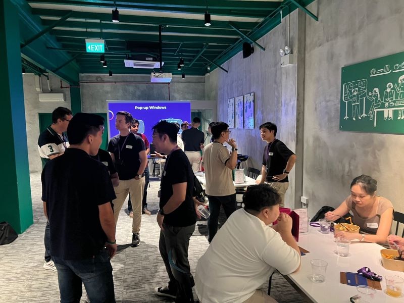 Founders mingling at The 100 Club's networking night